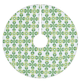 Falda Para El Árbol De Navidad De Poliéster Patrón De Hojas, Patrón De Hojas, Hojas Verdes