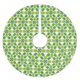 Falda Para El Árbol De Navidad De Poliéster Patrón De Hojas, Patrón De Hojas, Hojas Verdes