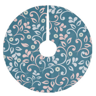Falda Para El Árbol De Navidad De Poliéster Patrón de infiltración de vintage floral decorativ