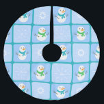 Falda Para El Árbol De Navidad De Poliéster Patrón de invierno de snowman y copos de nieve<br><div class="desc">Viento a prueba de viento,  con un patrón ininterrumpido,  de soplete y copos de nieve</div>