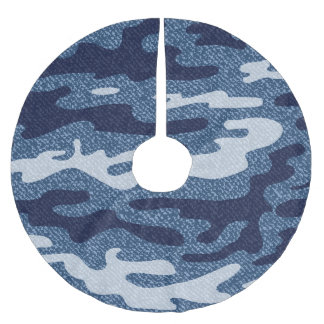 Falda Para El Árbol De Navidad De Poliéster Patrón de jeans de denim para el camuflaje visto