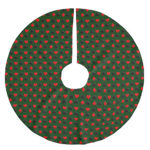 Falda Para El Árbol De Navidad De Poliéster Patrón de juego de tarjetas de póquer