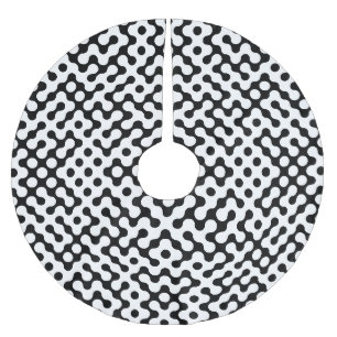 Falda Para El Árbol De Navidad De Poliéster Patrón de laberinto blanco negro lindo