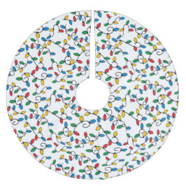 Falda Para El Árbol De Navidad De Poliéster Patrón de las bombillas de cadena de Navidades col