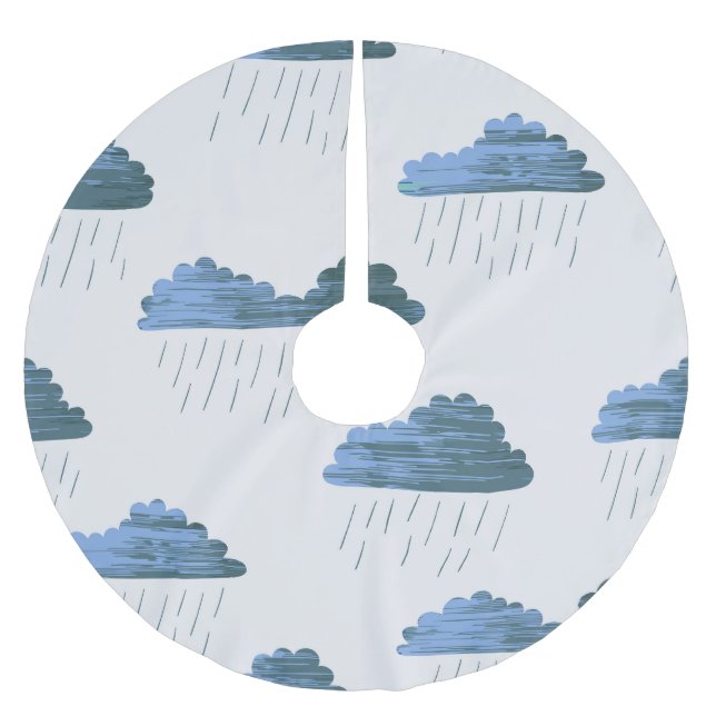 Falda Para El Árbol De Navidad De Poliéster Patrón de lluvia: Nubes oscuras (Anverso)