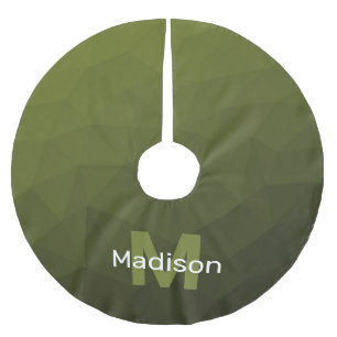 Falda Para El Árbol De Navidad De Poliéster Patrón de malla geométrica verde del ejército Mono