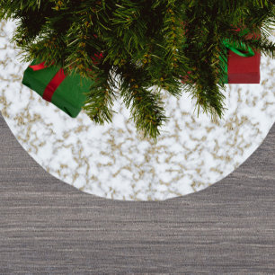 Falda Para El Árbol De Navidad De Poliéster Patrón de mármol de oro de Faux
