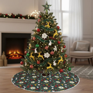 Falda Para El Árbol De Navidad De Poliéster patrón de Navidad   