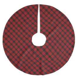 Falda Para El Árbol De Navidad De Poliéster Patrón de navidades a cuadros Red Buffalo Plaid