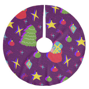 Falda Para El Árbol De Navidad De Poliéster Patrón de Navidades de Año Nuevo festivo