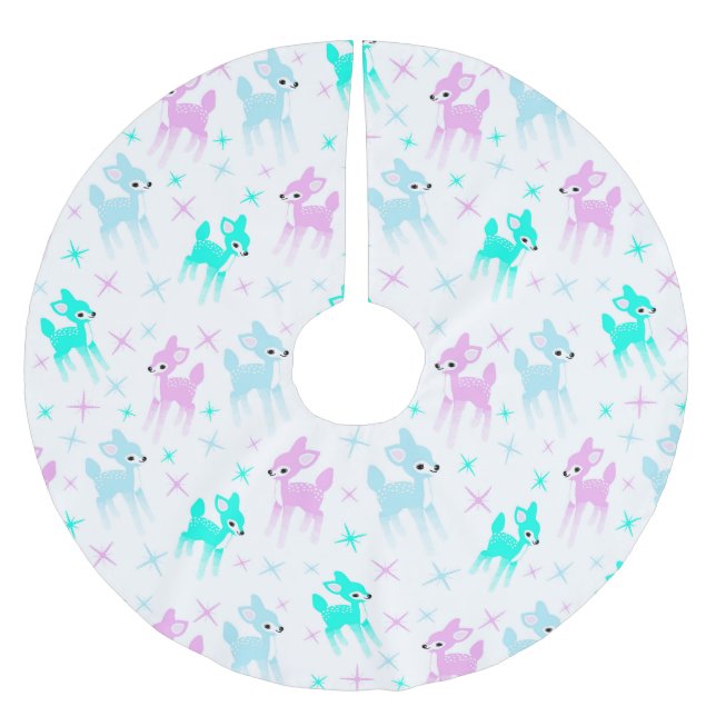 Falda Para El Árbol De Navidad De Poliéster Patrón de Navidades de cola de ciervos pasteles de (Anverso)