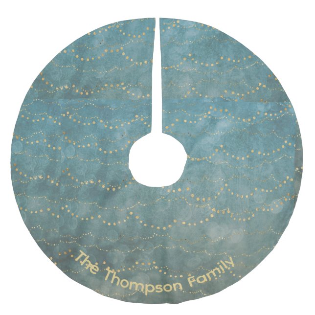 Falda Para El Árbol De Navidad De Poliéster Patrón de Navidades Starry Green personalizado (Anverso)