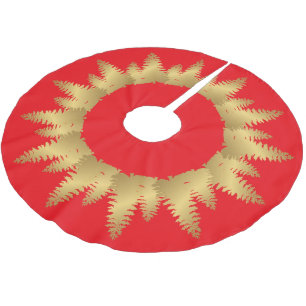 Falda Para El Árbol De Navidad De Poliéster Patrón de nieve del árbol de navidad Gold Merry