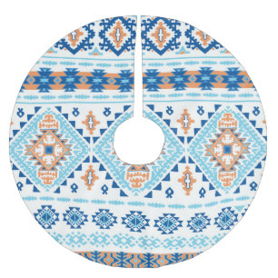 Falda Para El Árbol De Navidad De Poliéster Patrón de ornamento de alfombras tribales indias
