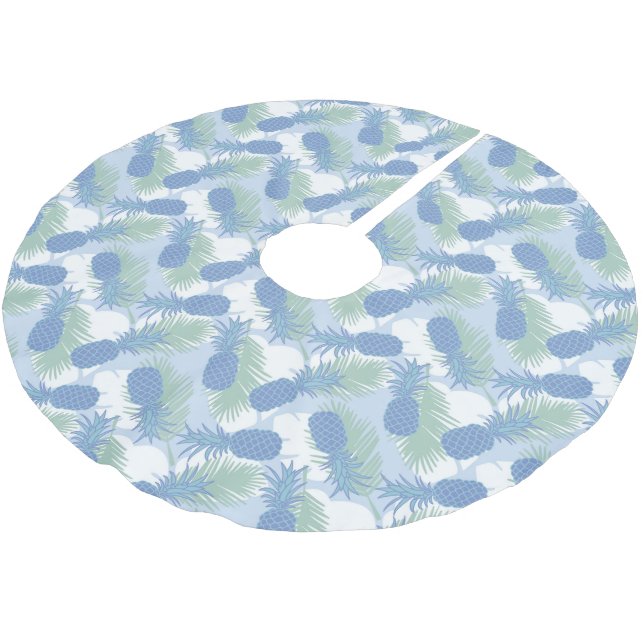 Falda Para El Árbol De Navidad De Poliéster Patrón de piña Pastel Tropical (Angular)