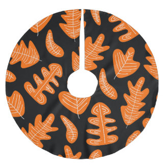 Falda Para El Árbol De Navidad De Poliéster Patrón de plantas exóticas de hojas de cosecha