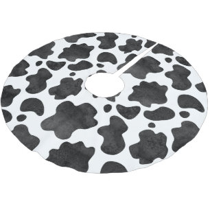 Falda Para El Árbol De Navidad De Poliéster Patrón de puntos de vaca Impresión de animales bla