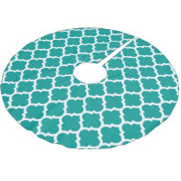 Patrón de quatrefoil Verde azulado blanco marroquí