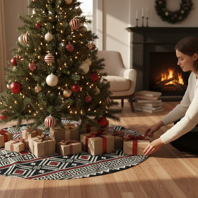 Falda Para El Árbol De Navidad De Poliéster Patrón de resumen tribal (Subido por el creador)