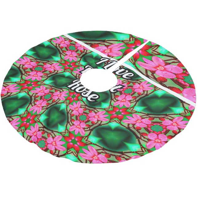 Falda Para El Árbol De Navidad De Poliéster Patrón de Rosa del desierto (Angular)