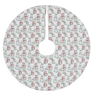 Falda Para El Árbol De Navidad De Poliéster Patrón de Snowman de los navidades