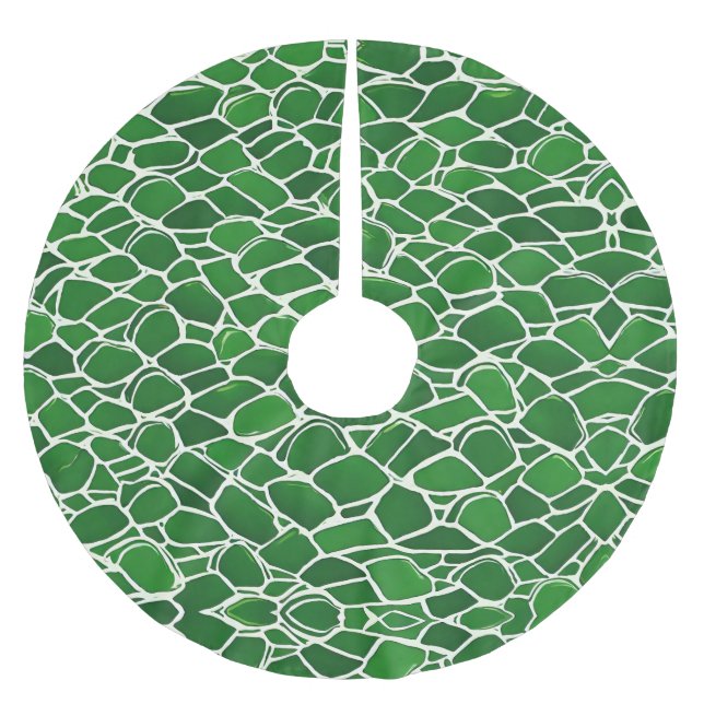 Falda Para El Árbol De Navidad De Poliéster Patrón de trama de tortuga (Anverso)