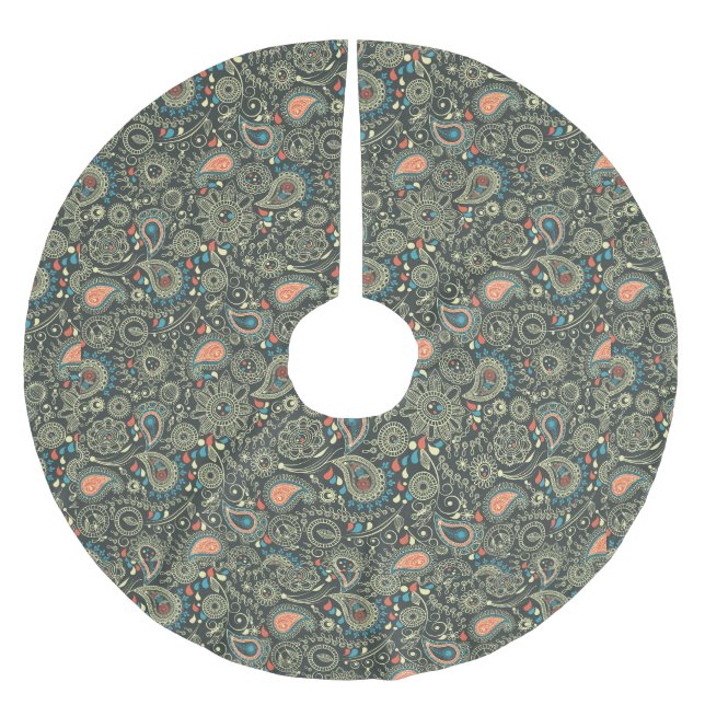 Falda Para El Árbol De Navidad De Poliéster Patrón elegante (Anverso)