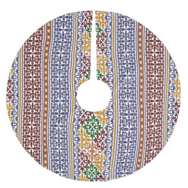 Falda Para El Árbol De Navidad De Poliéster patrón étnico elegante (Anverso)