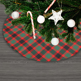 Falda Para El Árbol De Navidad De Poliéster Patrón festivo de Navidades verdes rojos