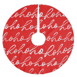 Falda Para El Árbol De Navidad De Poliéster Patrón moderno de Navidades rojos y blancos