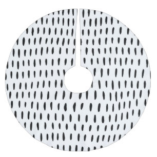 Falda Para El Árbol De Navidad De Poliéster Patrón rayado en blanco y negro: dibujado a mano