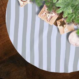 Falda Para El Árbol De Navidad De Poliéster Patrón rayado en gris y lavanda
