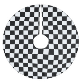 Falda Para El Árbol De Navidad De Poliéster Patrón Retro Negro Y Blanco