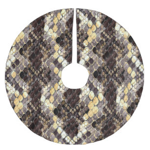 Falda Para El Árbol De Navidad De Poliéster Patrón Seamless de acuarela de piel silvestre