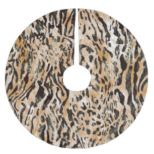 Falda Para El Árbol De Navidad De Poliéster Patrón textil del medidor de leopardo colorido