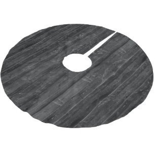 Falda Para El Árbol De Navidad De Poliéster Patrón texturizado de madera gris oscuro