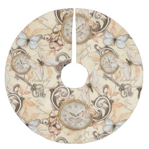 Falda Para El Árbol De Navidad De Poliéster Patrón victoriano vintage Shabby Chic Country