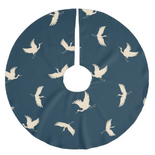 Falda Para El Árbol De Navidad De Poliéster Patrón vintage de sihouette de gránulos japoneses