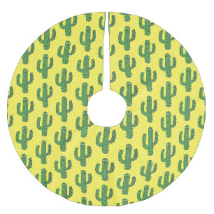 Falda Para El Árbol De Navidad De Poliéster Patroneado Día de los Muertos Cactus Feliz