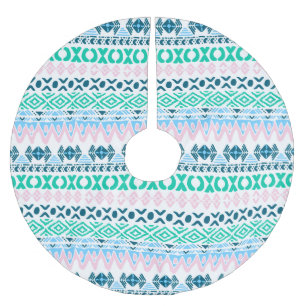 Falda Para El Árbol De Navidad De Poliéster Patrones de arte pastel