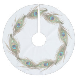 Falda Para El Árbol De Navidad De Poliéster Peacock Feathers