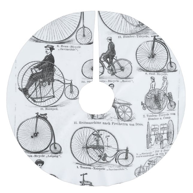 Falda Para El Árbol De Navidad De Poliéster Penny Farthing (Anverso)