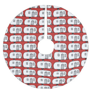 Falda Para El Árbol De Navidad De Poliéster Pequeña caravana gitana con redondeo personalizado