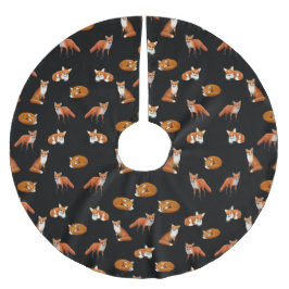 Falda Para El Árbol De Navidad De Poliéster Pequeña falda del árbol de navidad de los zorros