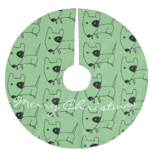 Falda Para El Árbol De Navidad De Poliéster Pequeño trueno minimalista de ojos negros