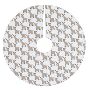 Falda Para El Árbol De Navidad De Poliéster Pequeño y feliz ilustracion de personalizado de bu