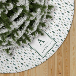 Falda Para El Árbol De Navidad De Poliéster Pequeños árboles | Falda de árbol monogramado