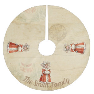 Falda Para El Árbol De Navidad De Poliéster Pequeños Navidades Personalizados de Caroleros de