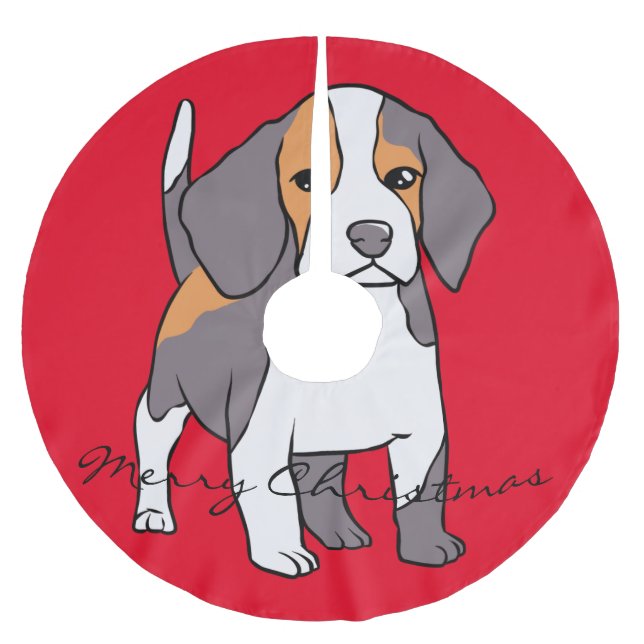 Falda Para El Árbol De Navidad De Poliéster Perro Beagle Cute Rama Thunder_Cove (Anverso)
