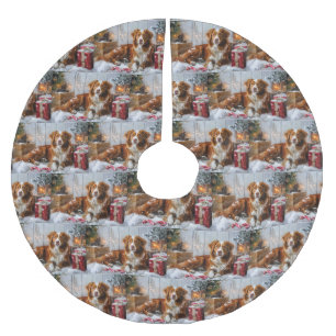 Falda Para El Árbol De Navidad De Poliéster Perro Nova Scotia Duck Tolling Retriever Navidad F